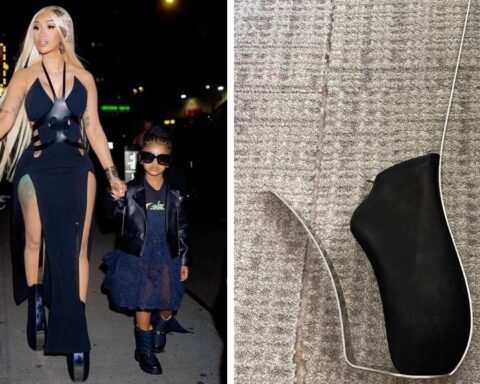 Cardi B Stepped Out for Mother’s Day Weekend in a Dion Lee Dress and Han Kjobenhavn Shoes with Daughter Kulture Kiari